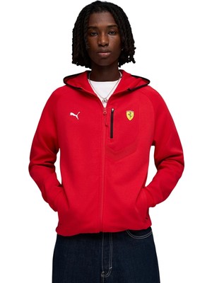 Puma Ferrari HDD Pm1 Sweat Jacket Kırmızı Erkek Sweatshirt