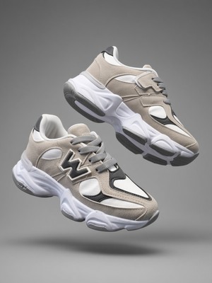 Mcdark Çocuk Yüksek Taban Gizli Cırtlı ve Bağcıklı Sneaker Ayakkabı-Buz