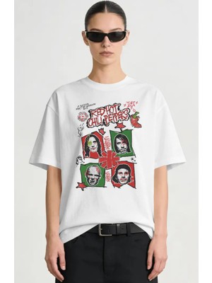 Sevbano Red Hot Chili Peppers Rock Metal Müzik Grubu Baskılı Unisex Oversize Premium Tişört