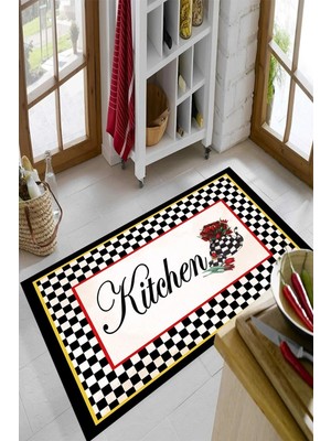 Aymira Home Baskı Dört Mevsim Kaymaz Yıkanabilir Mutfak ve Oda Halısı Kitchen