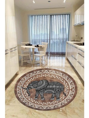Aymira Home Kaymaz Taban Yuvarlak Mutfak  Halısı