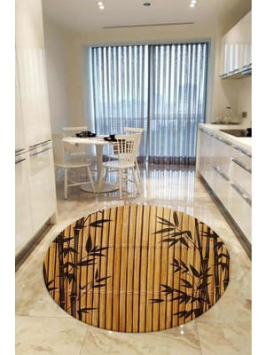 Aymira Home Home Dekoratifmakinede Yıkanabilen Kaymaz Taban Yuvarlak Mutfak ve Balkon Halısı