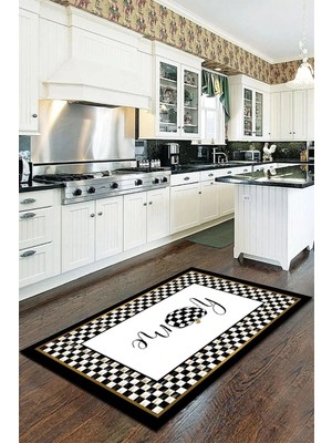 Aymira Home Baskı Dört Mevsim Kaymaz Yıkanabilir Mutfak ve Oda Halısı Home