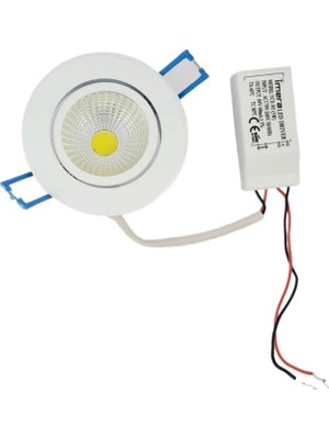 3 Watt LED Spot Trafolu Beyaz Kasa Gün Işığı (Yce-N3) (2 Adet)