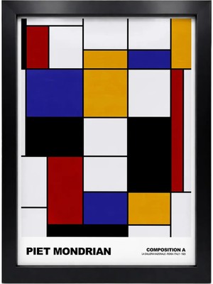 Kaynock Piet Mondrian Composition A, Modern, Contemporary Art, Tablo Dijital Tasarım Tablo Siyah