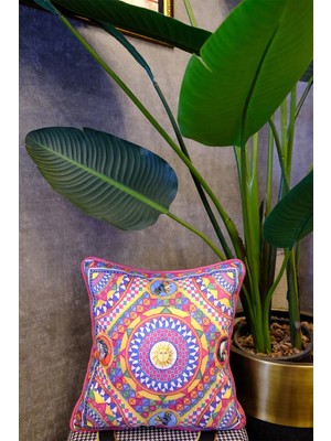Dekomod 1 Adet Dijital Baskılı Dekoratif Çift Taraflı Renkli Desen Kırlent Yastık Kılıfı 45X45 cm