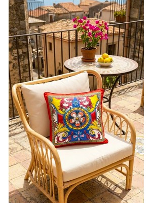 Dekomod 1 Adet Dijital Baskılı Dekoratif Çift Taraflı Renkli Desen Kırlent Yastık Kılıfı 45X45 cm