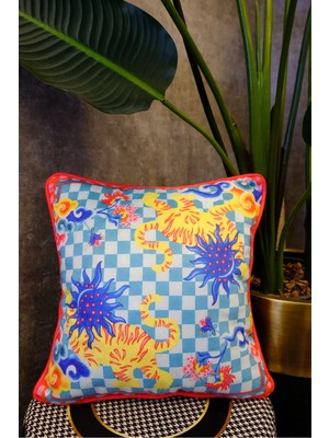 Dekomod 1 Adet Dijital Baskılı Dekoratif Çift Taraflı Renkli Desen Kırlent Yastık Kılıfı 45X45 cm