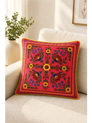 Dekomod 1 Adet Dijital Baskılı Dekoratif Çift Taraflı Renkli Desen Kırlent Yastık Kılıfı 45X45 cm