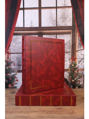 NURCANIM 10x15cm 500'lük Ciltbezli Kutulu Dikey ve Yatay Fotoğraf Alma Özellikli Deluxe Fotoğraf Albümü Bordo
