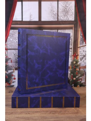NURCANIM 10x15cm 500'lük Ciltbezli Kutulu Dikey ve Yatay Fotoğraf Alma Özellikli Deluxe Fotoğraf Albümü Lacivert
