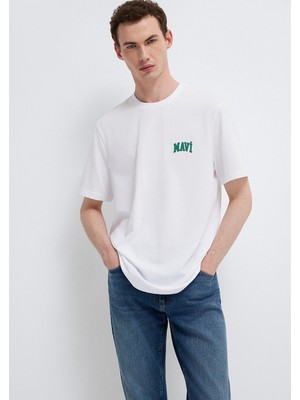 Mavi Mavi Logo Baskılı Beyaz Tişört 0611714-620