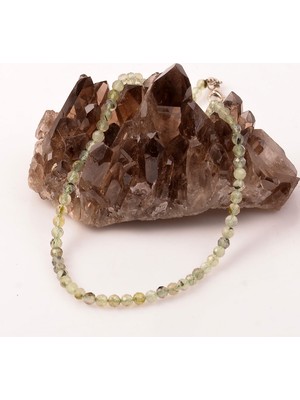 Taş Sandığı Prehnite Taşı Kolye - 4 mm