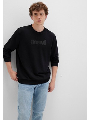 Mavi Mavi Logo Baskılı Siyah Sweatshirt 066303-900