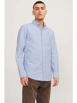 Jack & Jones Jjeoxford Shırt Ls Noos Mavı- Erkek Gömlek