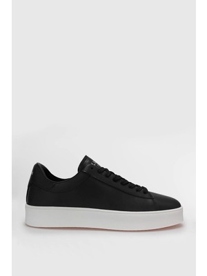 Lufian Anton Erkek Deri Sneaker Ayakkabı Siyah