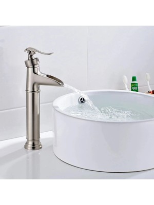 İthal Faucet Banyo Çanak Lavabo Bataryası  Mat Krom Nikel Renk Yeni  7 Yıl Garantili ithal