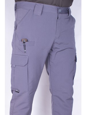 Nikbin Tactical Outdoor Pantolon Kargo Cep Likrali (Yazlık)-Gri Renk
