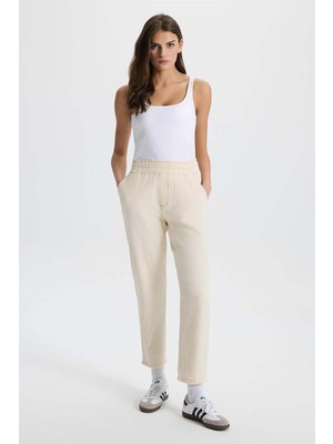 Kadın Marla Naturel Renkli Yüksek Bel Slouchy Jogger Pantolon