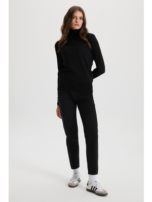 Kadın Norah Siyah Beli Lastikli Gabardin Pantolon - 11802G-028