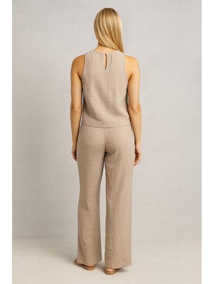Krinkle Dokulu Pantolon-Gri