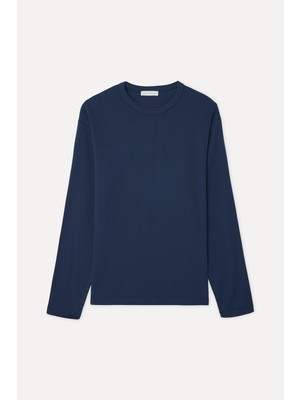 Mudo Erkek Lacivert Comfort Fit Bisiklet Yaka T-Shirt