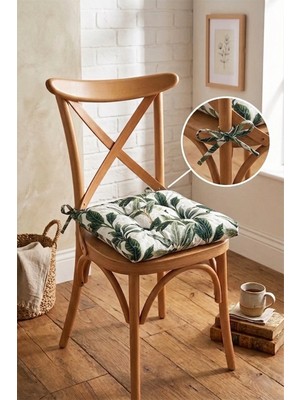 Aymira Home 1 Adet Dijital Baskılı Bağcıklı Pofidik Sandalye ve Piknik Minderi Çok Amaçlı 40X40CM