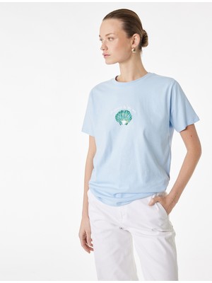 Koton Kadın T-Shirt 6SAK50072EK Mavi