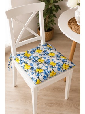 Aymira Home 1 Adet Dijital Baskılı Bağcıklı Pofidik Sandalye ve Piknik Minderi Çok Amaçlı 40X40CM