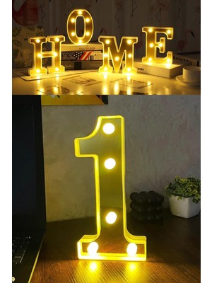 Patladı Gitti Dekoratif LED Işıklı 3D 1 Rakamı Büyük Boy Organizasyon Doğum Günü Kutlama