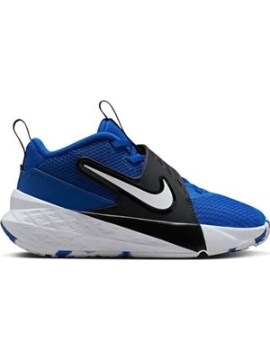 Nike Team Hustle D 12(Ps) Unisex Basketball Shoes Lastik Bağcıklı Cırtlı Basketbol Ayakkabısı Mavi
