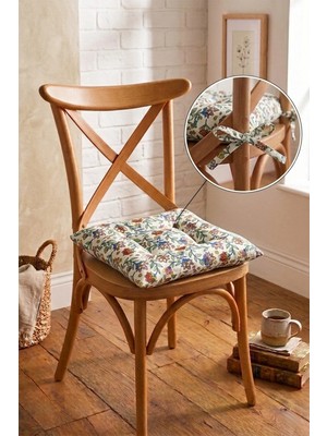 Aymira Home 1 Adet Dijital Baskılı Bağcıklı Pofidik Sandalye ve Piknik Minderi Çok Amaçlı 40X40CM