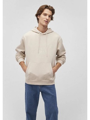 Mavi Kapüşonlu Bej Sweatshirt 0S10201-70144