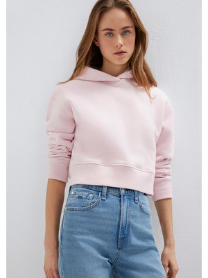 Mavi Kapüşonlu Pembe Sweatshirt 1S10386-71006