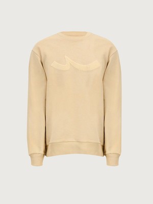 Sıgnlı Sıfır Yaka Uzun Kollu Regular Fit Sweatshırt