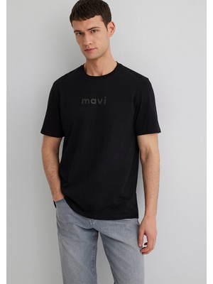 Mavi Mavi Logo Baskılı Siyah Tişört 0612732-900