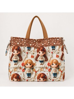 elisss bag Bebek Bakım Çantası, 5 Cepli, %100 Pamuk