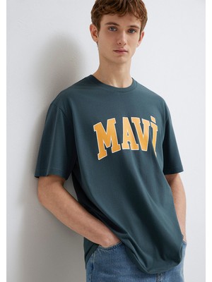 Mavi Mavi Logo Baskılı Yeşil Tişört 0611711-71598