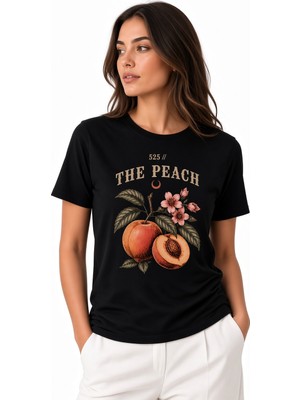525 Şeftali Baskılı Oversize Unisex T-Shirt