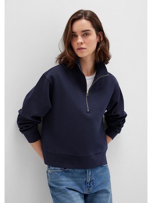 Mavi Yarı Fermuarlı Lacivert Sweatshirt 1S10357-82318