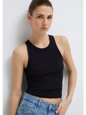 Mavi Halter Yaka Siyah Basic Atlet 1612462-900