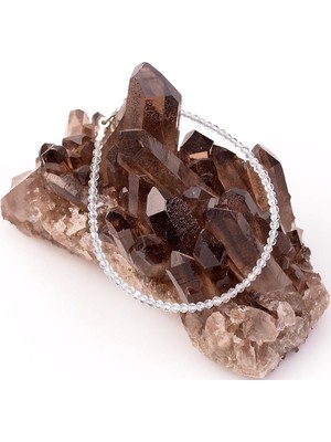 Taş Sandığı Çok İnce Mavi Topaz Taşı Gümüş Bileklik - 2,2 mm