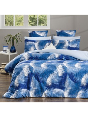Lorien Mavi Renkli Gwen Desenli Tek Kişilik Nevresim Takımı 160x220 cm Lastikli Çarşaflı Çift Taraf Kullanımlı