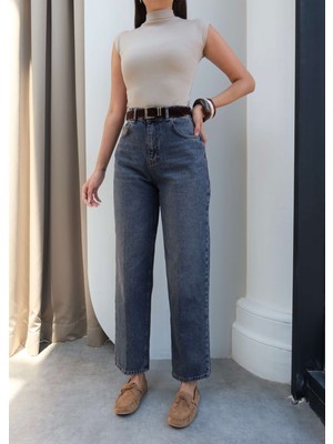 Esra Helvacı Boyfriend Süet Kemerli Jean
