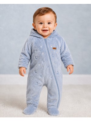 Caramell 1-9 Ay Arası Bountein Boy Peluş Tulum - Indigo Mavi