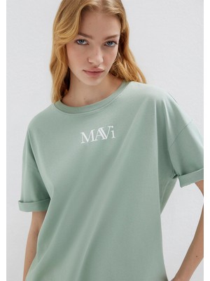 Mavi Mavi Logo Baskılı Yeşil Tişört 1611593-71787