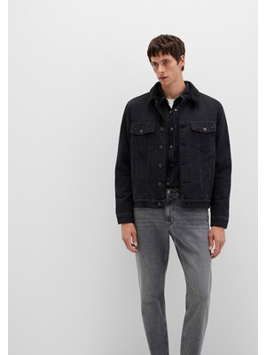 Mavi Zander Classic Denim Siyah Suni Kürklü Jean Ceket 0111214-89117