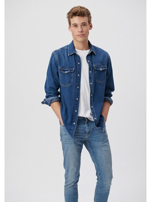 Mavi Erkek Rio Koyu Mavi Vintage Jean Gömlek 0295785620