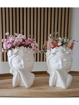 Belirtilmemiş Dekoratif Boyamalık Hediyelik 2'li Mini Melek Saksı Kendin Yap Set