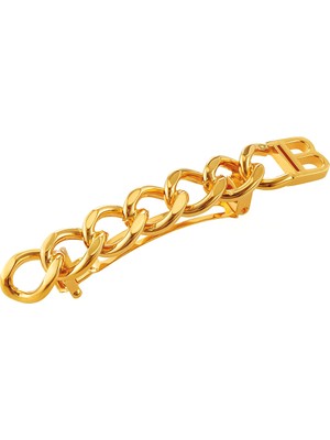 Balmain Gold Plated Barrette Chain Orta Boy Kadın Toka